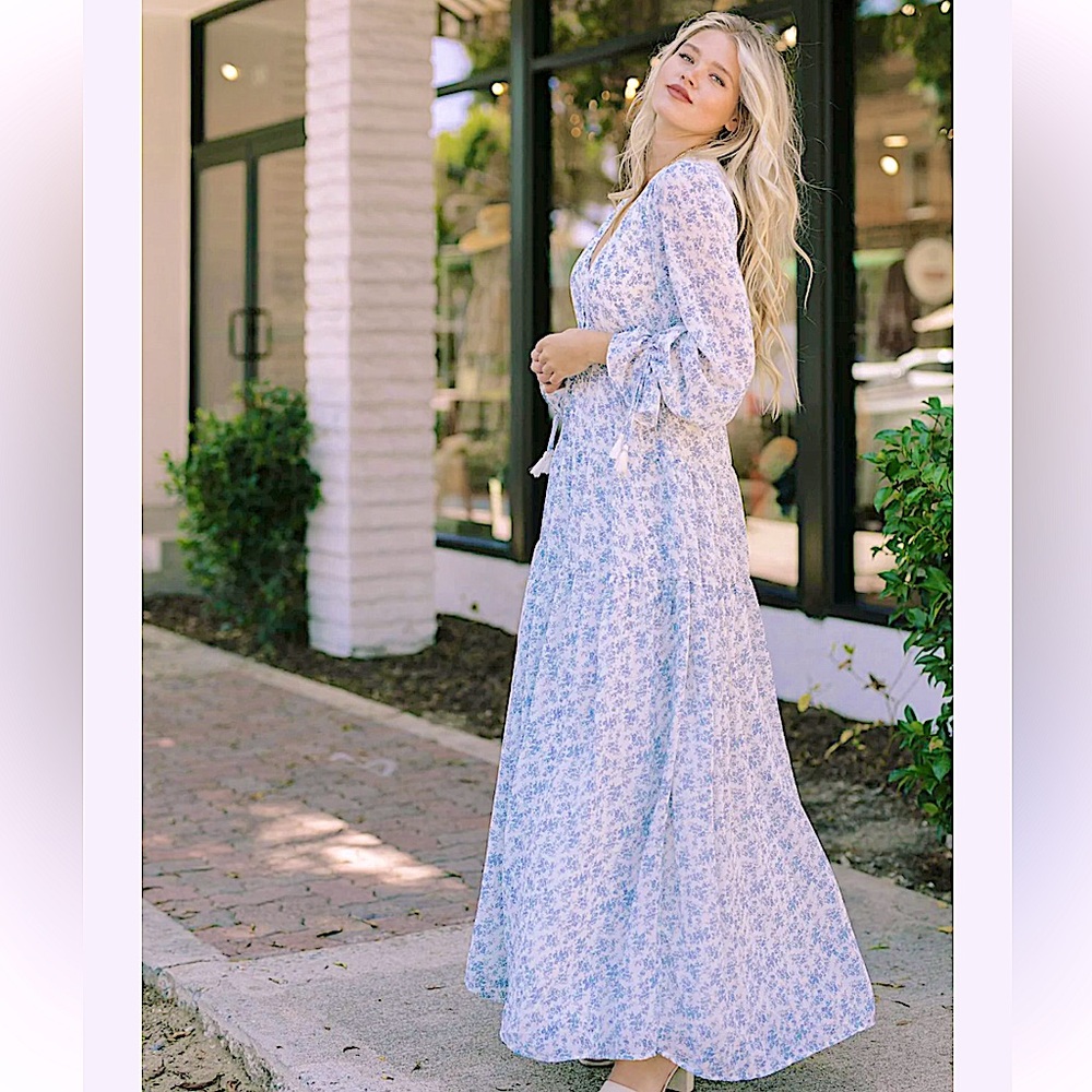 Sonoma Blue Floral Maxi Dress